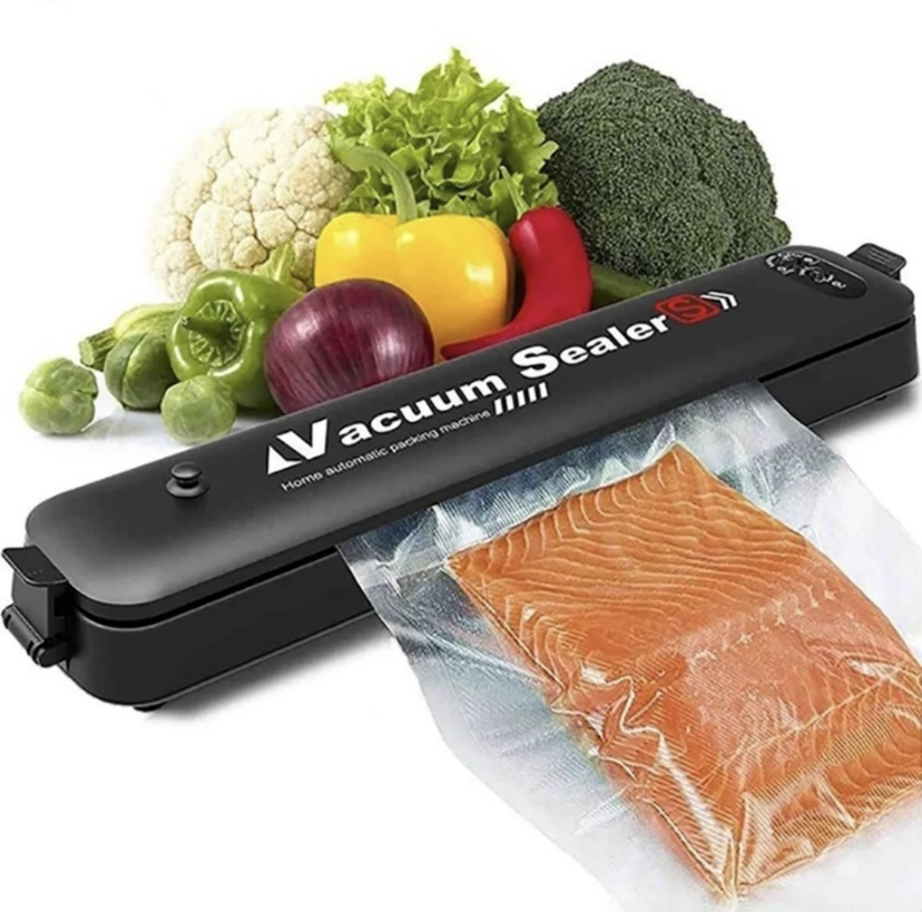 Selladora al vacío automática 90W con alimentos envasados