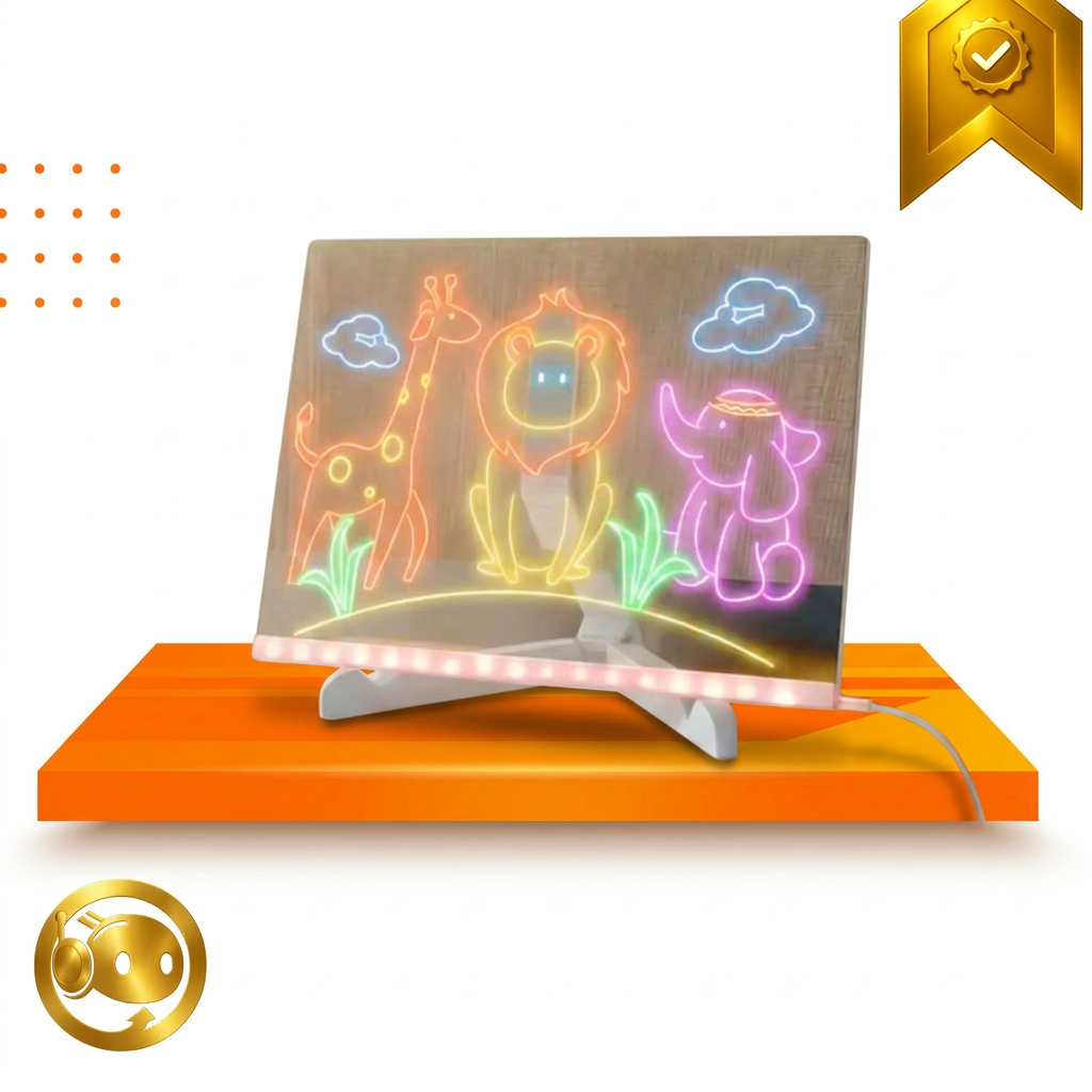 Tablero LED mágico para dibujo y escritura infantil